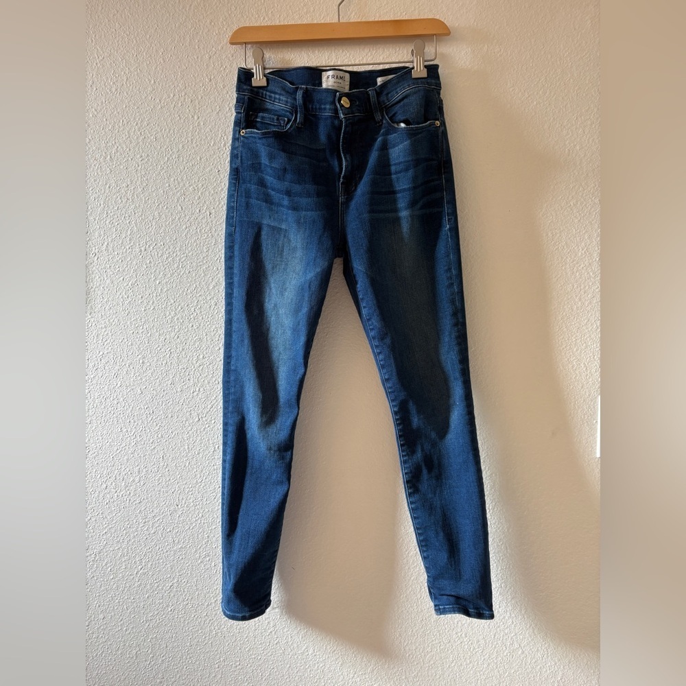 Frame Womens Le Skinny De Jeanne Crop Jeans Mid Rise Denim 5-Pocket Blue Size 29